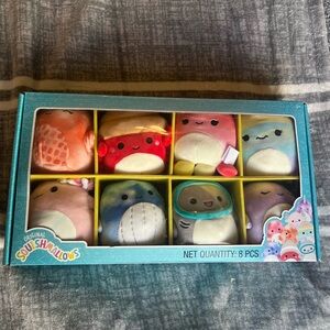Squishmallows 8-Piece Plush Toy Set - Pink, Red, Blue, Cream